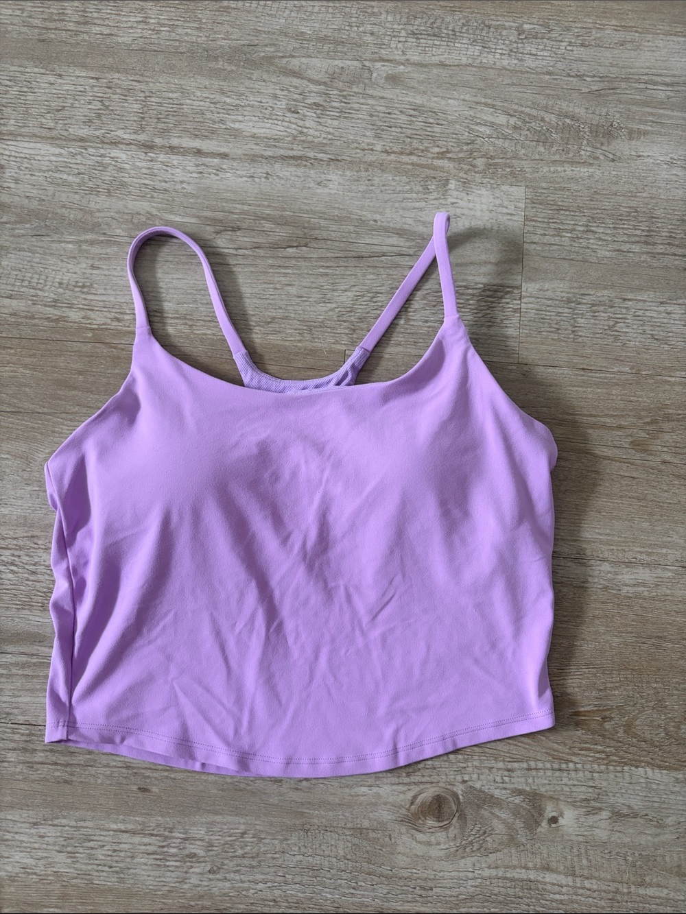 Lilac Cropped Built In Bra Workout Tank